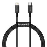 Cablu pentru incarcare si transfer de date Baseus Superior, USB Type-C/Lightning, Power Delivery 20W, 2.4A, 1m, Negru