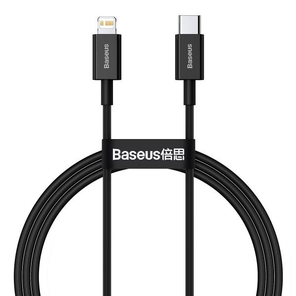 Cablu pentru incarcare si transfer de date Baseus Superior, USB Type-C/Lightning, Power Delivery 20W, 2.4A, 1m, Negru 1 - lerato.ro