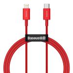 Cablu pentru incarcare si transfer de date Baseus Superior, USB Type-C/Lightning, Power Delivery 20W, 2.4A, 1m, Rosu 2 - lerato.ro