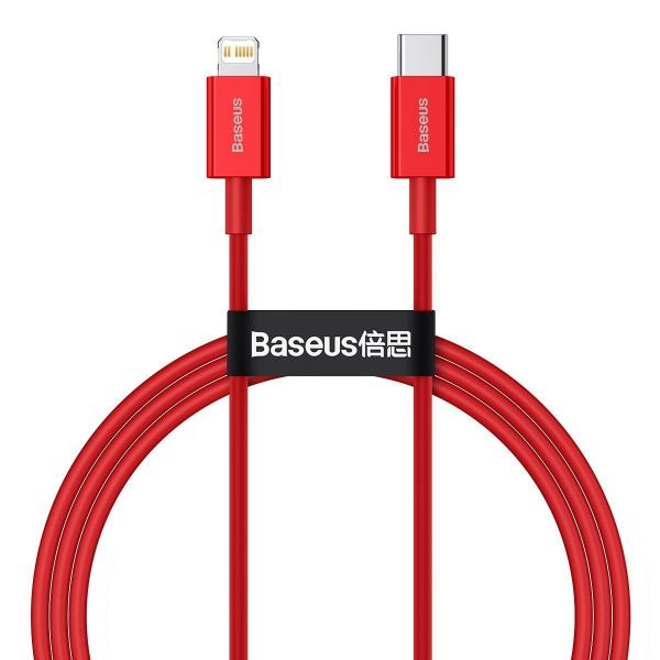 Cablu pentru incarcare si transfer de date Baseus Superior, USB Type-C/Lightning, Power Delivery 20W, 2.4A, 1m, Rosu 1 - lerato.ro