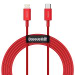 Cablu pentru incarcare si transfer de date Baseus Superior, USB Type-C/Lightning, Power Delivery 20W, 2.4A, 2m, Rosu 2 - lerato.ro