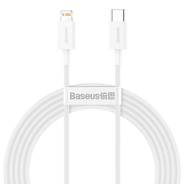 Cablu pentru incarcare si transfer de date Baseus Superior, USB Type-C/Lightning, Power Delivery 20W, 2.4A, 2m, Alb 1 - lerato.ro