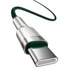 Cablu pentru incarcare si transfer de date Baseus Cafule Metal, 2xUSB Type-C, 100W, 5A, 1m, Verde 5 - lerato.ro