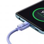 Cablu pentru incarcare si transfer de date Baseus Crystal Shine, 2x USB Type-C, PD 100W, 3A, 2m, Mov 3 - lerato.ro