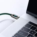Cablu pentru incarcare si transfer de date Baseus Display, 2x USB Type-C, 100W, 5A, 1m, Verde