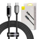 Cablu pentru incarcare si transfer de date Baseus Display, 2x USB Type-C, 100W, 5A, 2m, Negru