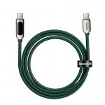 Cablu pentru incarcare si transfer de date Baseus Display, 2x USB Type-C, 100W, 5A, 2m, Verde