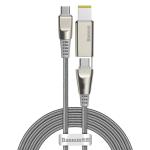 Cablu pentru incarcare si transfer de date Baseus Flash, 2x USB Type-C, adaptor Lenovo, Quick Charge 3.0, 100W, 2m, Gri 2 - lerato.ro