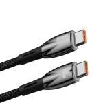 Cablu pentru incarcare si transfer de date Baseus Glimmer, 2x USB Type-C, Fast Charge, PD 100W, 1m, Negru 7 - lerato.ro