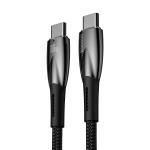 Cablu pentru incarcare si transfer de date Baseus Glimmer, 2x USB Type-C, Fast Charge, PD 100W, 1m, Negru 3 - lerato.ro
