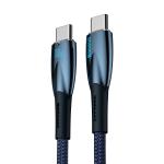 Cablu pentru incarcare si transfer de date Baseus Glimmer, 2x USB Type-C, Fast Charge, PD 100W, 1m, Albastru 7 - lerato.ro