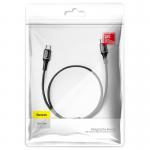 Cablu pentru incarcare si transfer de date Baseus Halo, 2x USB Type-C, LED, Quick Charge 3.0, 3A, 60W, 50cm, Negru