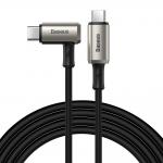Cablu pentru incarcare si transfer de date Baseus Hammer, 2x USB Type-C, 4K, 100W, 5A, 1.5m, Negru/Gri 2 - lerato.ro