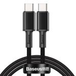 Cablu pentru incarcare si transfer de date Baseus High Density, 2x USB Type-C, Fast Charge 100W, 1m, Negru 2 - lerato.ro