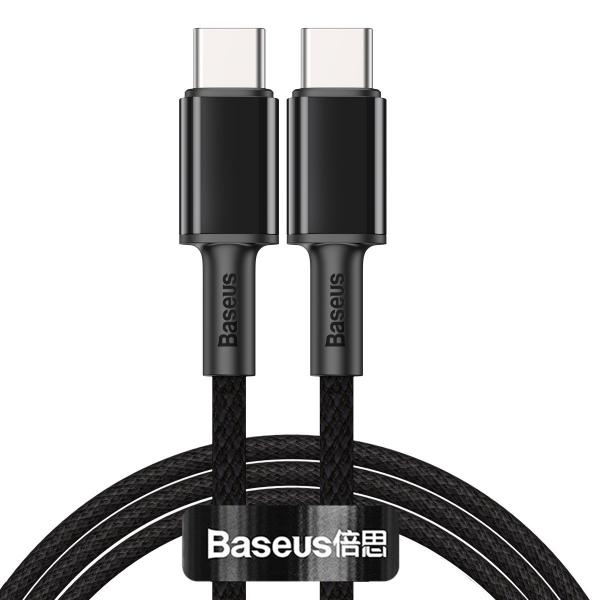 Cablu pentru incarcare si transfer de date Baseus High Density, 2x USB Type-C, Fast Charge 100W, 1m, Negru 1 - lerato.ro