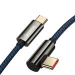 Cablu pentru incarcare si transfer de date Baseus Legend Elbow, 2x USB Type-C, 100W, 1m, Albastru 6 - lerato.ro