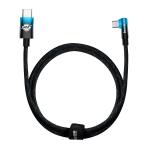 Cablu pentru incarcare si transfer de date Baseus MVP Elbow, 2x USB Type-C, Quick Charge 100W, 5A, 1m, Albastru 2 - lerato.ro