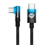 Cablu pentru incarcare si transfer de date Baseus MVP Elbow, 2x USB Type-C, Quick Charge 100W, 5A, 1m, Albastru 4 - lerato.ro