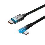 Cablu pentru incarcare si transfer de date Baseus MVP Elbow, 2x USB Type-C, Quick Charge 100W, 5A, 1m, Albastru 9 - lerato.ro