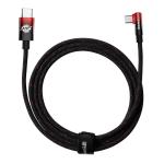 Cablu pentru incarcare si transfer de date Baseus MVP Elbow, 2x USB Type-C, Quick Charge 100W, 5A, 2m, Rosu 2 - lerato.ro
