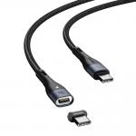 Cablu pentru incarcare si transfer de date Baseus Magnetic Zinc, 2x USB Type-C, PD 100W, Quick Charge 3.0, LED, 1.5m, Negru 10 - lerato.ro