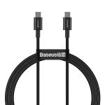 Cablu pentru incarcare si transfer de date Baseus Superior, 2x USB Type-C, 100W, 1m, Negru 2 - lerato.ro