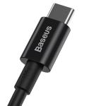 Cablu pentru incarcare si transfer de date Baseus Superior, 2x USB Type-C, 100W, 1m, Negru