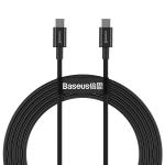Cablu pentru incarcare si transfer de date Baseus Superior, 2x USB Type-C, 100W, 2m, Negru 2 - lerato.ro