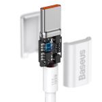 Cablu pentru incarcare si transfer de date Baseus Superior, 2x USB Type-C, 100W, 2m, Alb