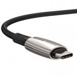 Cablu pentru incarcare si transfer de date Baseus Waterdrop, 2xUSB Type-C, LED, Quick Charge 4.0, 60W, 3A, 1m, Negru