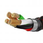 Cablu pentru incarcare si transfer de date Baseus C-shaped, USB/Lightning, LED, 2.4A, 1m, Negru