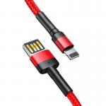 Cablu pentru incarcare si transfer de date Baseus Cafule Double-sided, USB/Lightning, 1.5A, 2m, Rosu 6 - lerato.ro