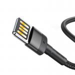 Cablu pentru incarcare si transfer de date Baseus Cafule Double-sided, USB/Lightning, 2.4A, 1m, Negru/Gri 3 - lerato.ro