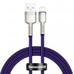 Cablu pentru incarcare si transfer de date Baseus Cafule Metal, USB/Lightning, 18W, 2.4A, 1m, Mov 2 - lerato.ro
