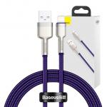 Cablu pentru incarcare si transfer de date Baseus Cafule Metal, USB/Lightning, 18W, 2.4A, 1m, Mov 6 - lerato.ro