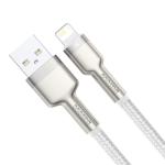 Cablu pentru incarcare si transfer de date Baseus Cafule Metal, USB/Lightning, 18W, 2.4A, 2m, Alb 9 - lerato.ro