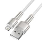 Cablu pentru incarcare si transfer de date Baseus Cafule Metal, USB/Lightning, 18W, 2.4A, 2m, Alb 5 - lerato.ro