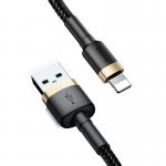 Cablu pentru incarcare si transfer de date Baseus Cafule USB/Lightning 1m Negru/Auriu 5 - lerato.ro