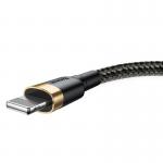 Cablu pentru incarcare si transfer de date Baseus Cafule USB/Lightning 1m Negru/Auriu