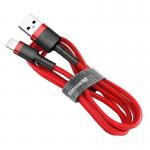 Cablu pentru incarcare si transfer de date Baseus Cafule USB/Lightning 1m Rosu 4 - lerato.ro