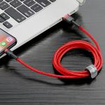 Cablu pentru incarcare si transfer de date Baseus Cafule USB/Lightning 1m Rosu
