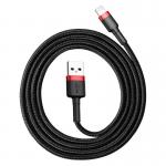 Cablu pentru incarcare si transfer de date Baseus Cafule USB/Lightning 3m Negru/Rosu 2 - lerato.ro