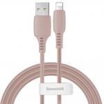 Cablu pentru incarcare si transfer de date Baseus Colourful, USB/Lightning, 2.4A, 1.2m, Roz 2 - lerato.ro