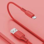Cablu pentru incarcare si transfer de date Baseus Colourful, USB/Lightning, 2.4A, 1.2m, Rosu
