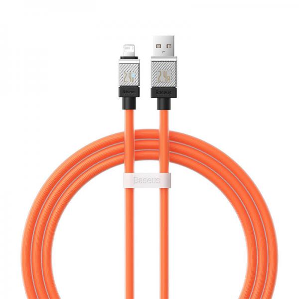 Cablu pentru incarcare si transfer de date Baseus CoolPlay, USB/Lightning, 2.4A, 1m, Portocaliu 1 - lerato.ro