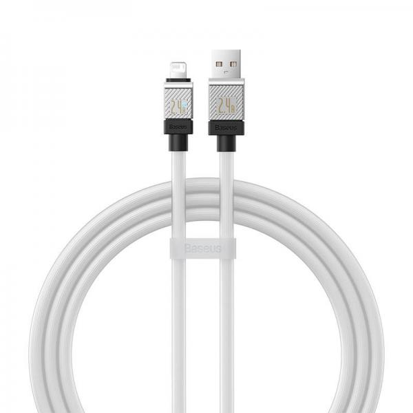 Cablu pentru incarcare si transfer de date Baseus CoolPlay, USB/Lightning, 2.4A, 1m, Alb