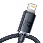 Cablu pentru incarcare si transfer de date Baseus Crystal Shine, USB/Lightning, 2.4A, 1.2m, Negru 7 - lerato.ro