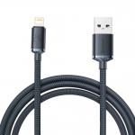 Cablu pentru incarcare si transfer de date Baseus Crystal Shine, USB/Lightning, 2.4A, 2m, Negru 2 - lerato.ro
