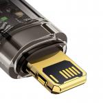 Cablu pentru incarcare si transfer de date Baseus Explorer Auto Power Off, USB/Lightning, 2.4A, 1m, Negru 3 - lerato.ro