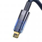 Cablu pentru incarcare si transfer de date Baseus Explorer Auto Power Off, USB/Lightning, 2.4A, 1m, Albastru